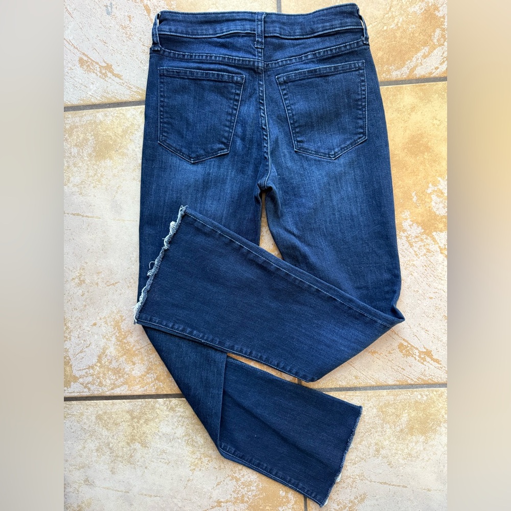 Banana Republic Dark Wash Wide Leg Raw Hem Denim Jeans Size 25‎ - Picture 3 of 5